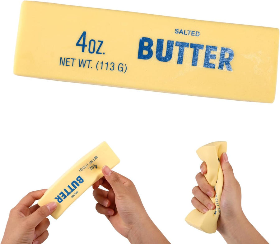 Butter Squeeze Squishy Toy, PU Material Butter Stick Slow Rising Squeeze Food Fidget Toy for Office School (Light Yellow) G6