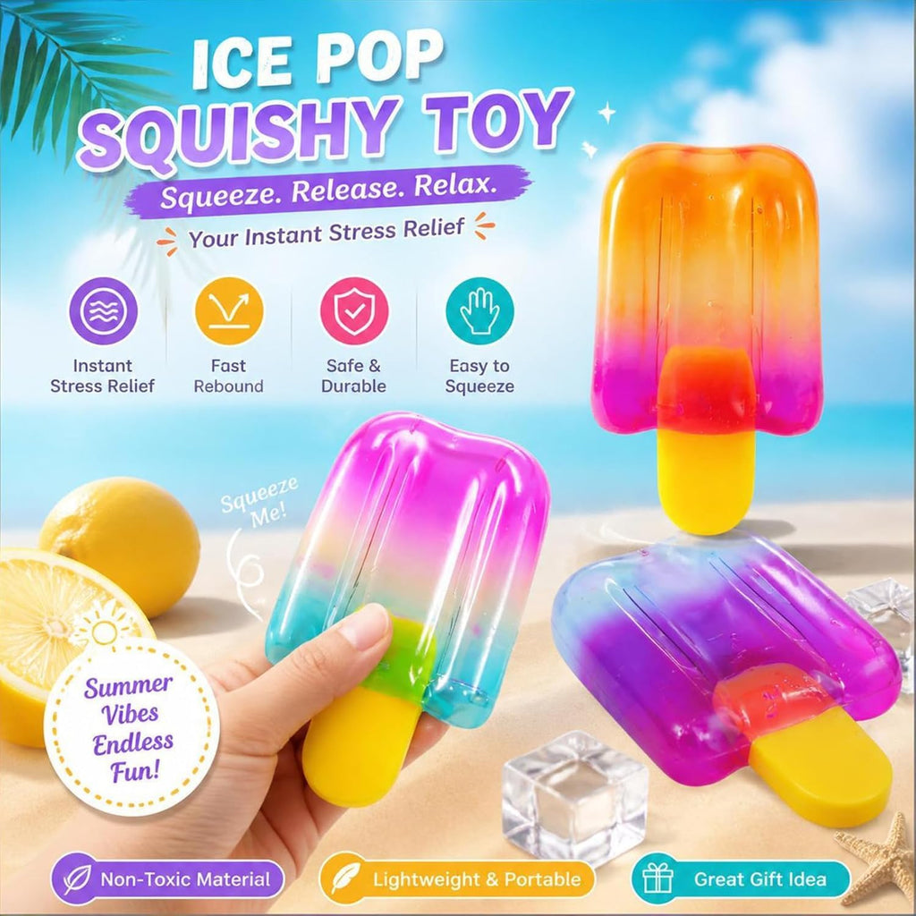 Ice Cream Squeeze Stress Relief Toy, Summer Sensory Stress Reduction & Anxiety Relief